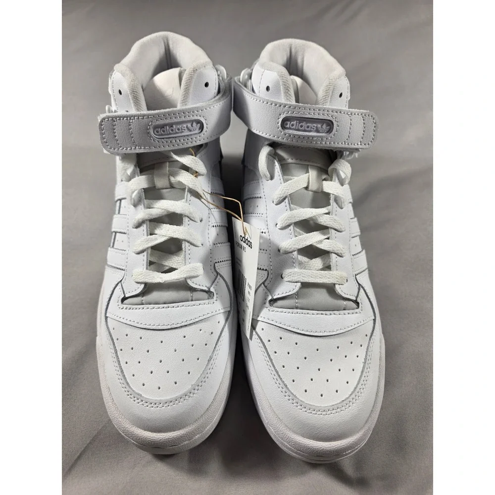 Adidas Forum Mid Men Size 11 Triple White Leather Basketball Sneakers NWOB